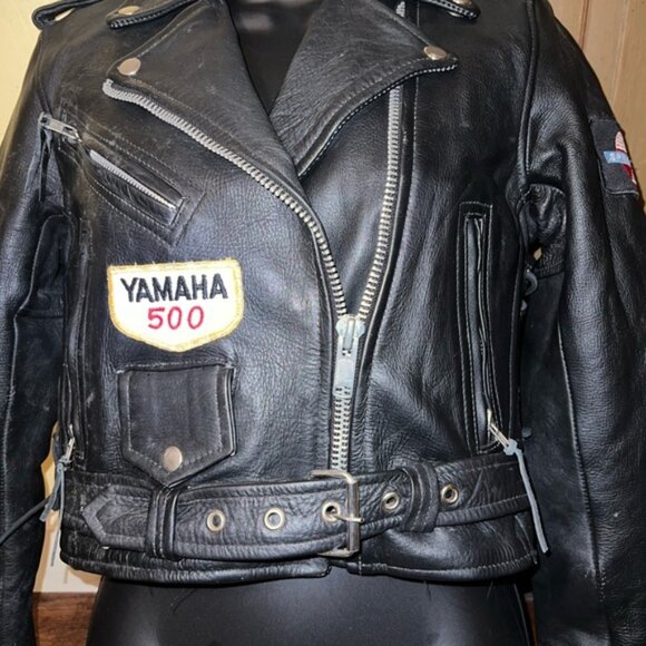 A-1 Genuine Leather Vintage Motorcycle Jacket with Patches - Picture 8 of 16